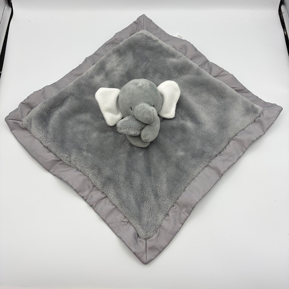 Carters 2024 Elephant Lovey Security Gray Satin Edge Soft Dots 13.5in x 13.5in
